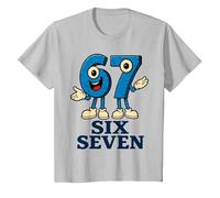 67 Six Seven 6-7 - Meme Italiano de Brainrot Gen Alpha para Videojuegos Camiseta, Niños, Plata, 2 años