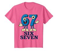 67 Six Seven 6-7 - Meme Italiano de Brainrot Gen Alpha para Videojuegos Camiseta, Niños, Rosa Jaspeado, 6 años
