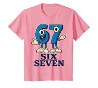 67 Six Seven 6-7 - Meme Italiano de Brainrot Gen Alpha para Videojuegos Camiseta, Niños, Rosado, 10 años