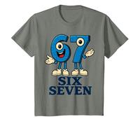 67 Six Seven 6-7 - Meme Italiano de Brainrot Gen Alpha para Videojuegos Camiseta, Niños, Verde Militar Jaspeado, 2 años