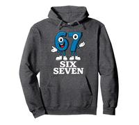 67 Six Seven 6-7 - Meme Italiano de Brainrot Gen Alpha para Videojuegos Sudadera con Capucha, Unisex para Adultos, Jaspeado Oscuro, XL