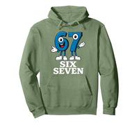 67 Six Seven 6-7 - Meme Italiano de Brainrot Gen Alpha para Videojuegos Sudadera con Capucha, Unisex para Adultos, Verde Salvia, XL