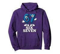 67 Six Seven 6-7 - Meme Italiano de Brainrot Gen Alpha para Videojuegos Sudadera con Capucha, Unisex para Adultos, Morado, XXL