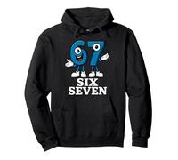 67 Six Seven 6-7 - Meme Italiano de Brainrot Gen Alpha para Videojuegos Sudadera con Capucha, Unisex para Adultos, Negro, XXL