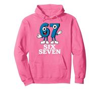 67 Six Seven 6-7 - Meme Italiano de Brainrot Gen Alpha para Videojuegos Sudadera con Capucha, Unisex para Adultos, Rosa Brillante, L