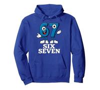67 Six Seven 6-7 - Meme Italiano de Brainrot Gen Alpha para Videojuegos Sudadera con Capucha, Unisex para Adultos, Azul Real, XL