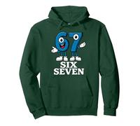 67 Six Seven 6-7 - Meme Italiano de Brainrot Gen Alpha para Videojuegos Sudadera con Capucha, Unisex para Adultos, Verde Bosque, S