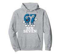 67 Six Seven 6-7 - Meme Italiano de Brainrot Gen Alpha para Videojuegos Sudadera con Capucha, Unisex para Adultos, Gris Jaspeado, M