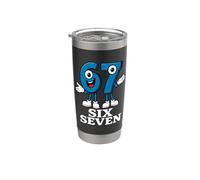 67 Six Seven 6-7 - Meme italiano de Brainrot Gen Alpha para videojuegos Vaso térmico de acero inoxidable de doble pared