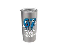 67 Six Seven 6-7 - Meme italiano de Brainrot Gen Alpha para videojuegos Vaso térmico de acero inoxidable de doble pared