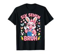 67 Six Seven Bruh Cute Bunny Face Easter Day Girl Kid Camiseta