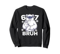 67 Six Seven Bruh Winter Christmas - Cartel Divertido con diseño de Oso Polar, número 6 y 7 Sudadera
