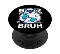 67 Six Seven Bruh Winter Christmas Yeti 6 7 Signo Divertido PopSockets PopGrip Adhesivo