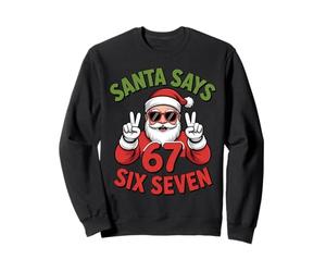 67 Six Seven Christmas 2025 Divertido Papá Noel de la Generación Alpha Meme Sudadera