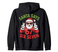 67 Six Seven Christmas 2025 Divertido Papá Noel de la Generación Alpha Meme Sudadera con Capucha