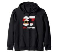 67 Six Seven Christmas 67 Meme Diversión Festiva Sudadera con Capucha
