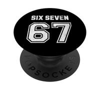 67 Six Seven Sport Design on Back. 6 7 Meme Men Women Kids PopSockets PopGrip Adhesivo
