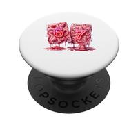 67 Six Seven Valentine Hearts Poker Card Meme Couple Girls PopSockets PopGrip Adhesivo
