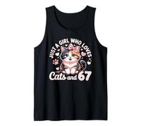 67 Solo una Chica Que ama a los Gatos y Seis Siete Mujeres niñas Camiseta sin Mangas