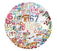 67 Stickers Meme, 106Pcs Funny 6 7 Stickers Waterproof PVC Six Seven Sticker Decal for Laptop, Phone, Water Bottle, Luggage
