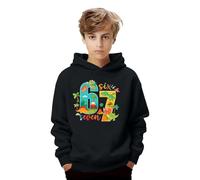 67 Sudadera con capucha para niños de 6 a 7 años, para niñas y niños, seis siete, ropa casual, cómoda, de rizo francés, sudadera con capucha para niños de 13 a 14 años