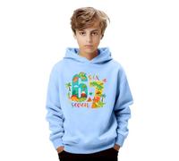 67 Sudadera con capucha para niños de 6 a 7 años, para niñas y niños, seis siete, ropa casual, cómoda, de rizo francés, sudadera con capucha para niños de 13 a 14 años