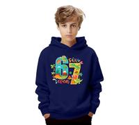 67 Sudadera con capucha para niños de 6 a 7 años, para niñas y niños, seis siete, ropa casual, cómoda, de rizo francés, sudadera con capucha para niños de 13 a 14 años
