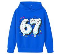 67 Sudadera con capucha para niños de 6 a 7 años, para niñas y niños Six Seven Cool con capucha estampada de rizo francés, resistente al encogimiento, sudadera con capucha para niñas de 13 a 14 años