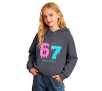 67 Sudadera con capucha para niños de 6 a 7 años, para niñas y niños Six Seven Cool Kids estampada, de algodón orgánico, transpirable, sudadera con capucha para niños de 13 a 14 años
