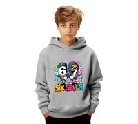 67 Sudadera con Capucha para niños Six Seven, diseño neón, Sudadera niños, niñas, Adolescentes, chándal de Colores Estampado Sixseven Primavera otoño Casual