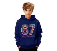 67 Sudadera con Capucha para Niños Six Seven Sudadera 67 Meme Divertida Estampado Manga Larga Casual Sudaderas Talla Grande Holgada Deportiva Sudaderas Niños Niñas Invierno Jersey