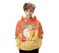 67 - Sudadera de Navidad para niños de 6 a 7 memes con capucha impresa en 3D, sudadera con capucha de manga larga con bolsillos para niños y niñas