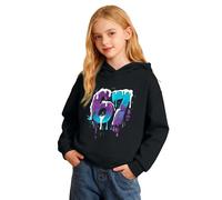 67 Sudaderas con capucha para niños y niñas Six Seven de manga larga Rave Classic 6 7 Meme Printed Pullover Tops Funny Autumn Boy's Streetwear, Negro, 1-2 años