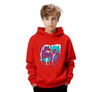 67 Sudaderas con capucha para niños y niñas Six Seven de manga larga Rave Classic 6 7 Meme Printed Pullover Tops Funny Autumn Boy's Streetwear, rosso, 1-2 años