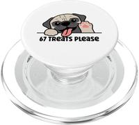 67 Treats Please Funny Pug Dog PopSockets PopGrip para MagSafe