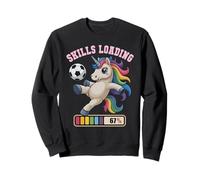 67 Unicornio de fútbol Habilidades Cargando Solo Chica Que ama Win Mom Sudadera