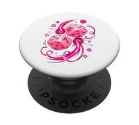 67 Valentine Six Seven Dice 6 7 Valentine's Day PopSockets PopGrip Adhesivo