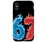 67 Water and Fire Six Seven | Gen Alpha Slang | Meme Carcasa para iPhone X/XS