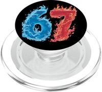 67 Water and Fire Six Seven | Gen Alpha Slang | Meme PopSockets PopGrip para MagSafe