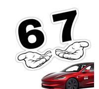 67 Waterproof Stickers - 5.51 * 3.93inch Cartoon Stickers | 67 Number Shape Waterproof Strong Adhesive Uv Resistant | Cute Scrapbook Sticker for Kids Family Friends Indoor Outdoor Fridge Planner Home