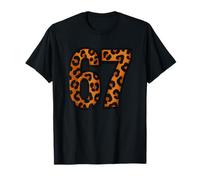 67 Wild Safari Patrón Leopardo Animal Print Seis Siete Marrón Camiseta