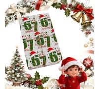 67 Wrapping Paper, 6 7 Meme Birthday Decorations Christmas Wrapping Paper Roll Birthday Xmas Santa Festive Present Wrapping Rolls Wrap Your Presents in Holiday Fun (Style E,70.8 IN)