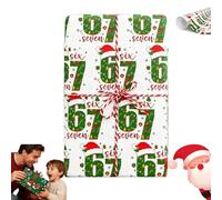 67 Wrapping Paper, Large Funny Christmas Wrapping Papers, Unique Brain Rot Gen a Meme Gift Wrap Paper Roll for Son and Daughter (White,72inch)