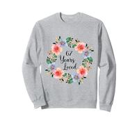 67 Years Loved 67th Birthday Floral 67 Years Loved for Women Sudadera