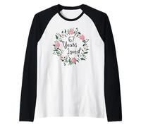 67 Years Loved Men Women Floral 67 Year Old 67th Birthday Camiseta Manga Raglan
