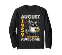 67th Birthday Raccoon Beer August 1959 Vintage 67 Years Old Manga Larga