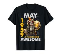 67th Birthday Raccoon Beer May 1959 Vintage 67 Years Old Camiseta