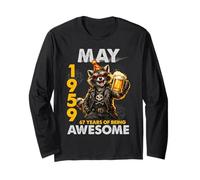 67th Birthday Raccoon Beer May 1959 Vintage 67 Years Old Manga Larga