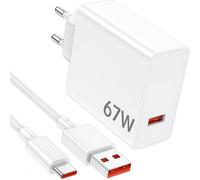 67W Cargador Rápido con Cable 6A USB C 1M para Xiaomi 18 Fold 15,14 | 13, 12, 12t, 12s, Pad 6 Pad Pro 5G Adaptador HyperCharge para Redmi Note 13 Pro,12, 11, 10, Poco X6 M6 X5, F4, Mi 11 Ultra