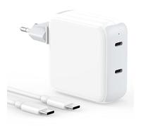 67W Cargador USB C 2-Port Compatible con MacBook Air 2020/2019/2018 Pulgadas, MacBook Pro, 2024 i-Pad Pro M4/Air M2, Tipo C Cargador Rápido con 2M Cable USB C a C